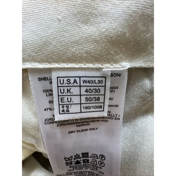 Brooks Brothers Madison Fit Lined Trouser Pants Mens 40x30 (29)Tan 100% Wool - Picture 8 of 10